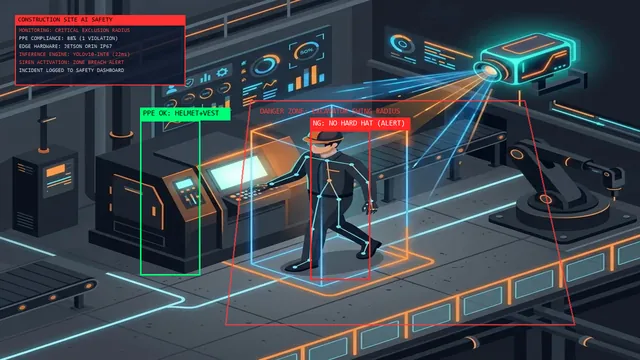 AI CCTV for Construction Sites: Automated PPE Compliance and Heavy Machinery Geo-Fencing