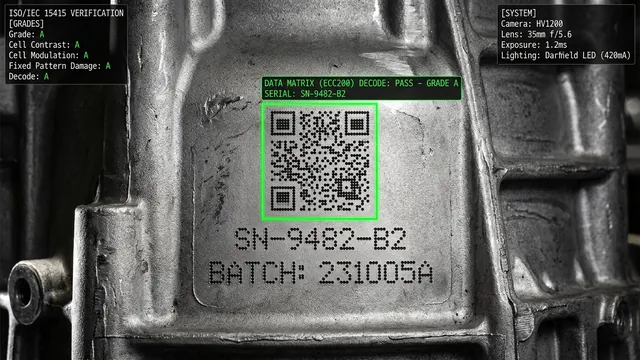 Real-Time Direct Part Marking DPM DataMatrix Code Reading on Cast Aluminum
