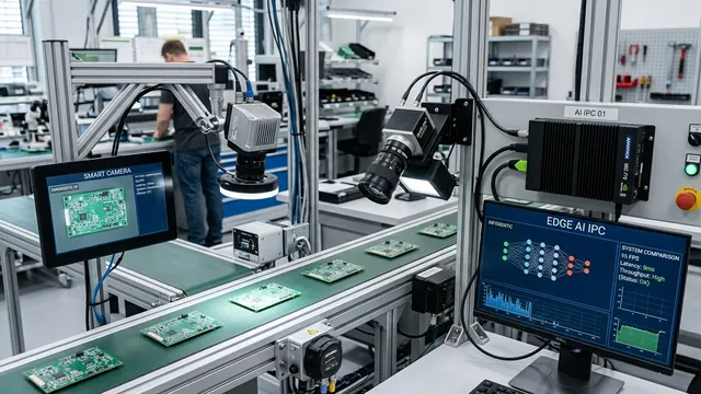 Industrial Workstation Comparing All-in-One Smart Camera and Edge AI IPC
