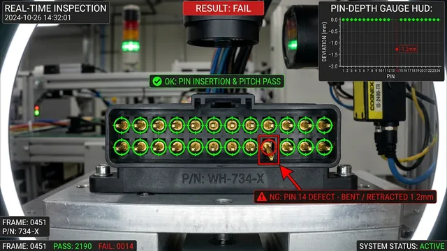 Real-Time Machine Vision Automotive Wire Harness Pin Inspection